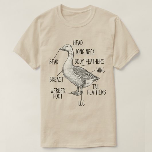 T-shirt Diagramme d'anatomie d'oie (Design devant)