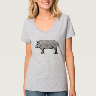 T-shirt Diagramme de cochon du boucher