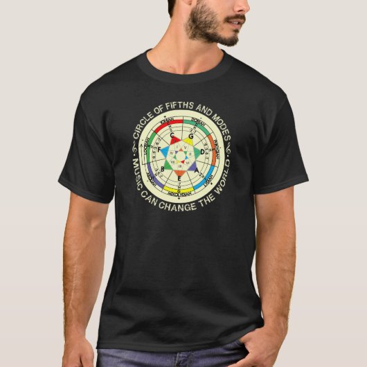 T-shirt Diagramme de modes de musique et cercle des (Devant)