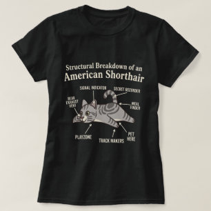 T-shirt Diagramme de structure de l'American Shorthair