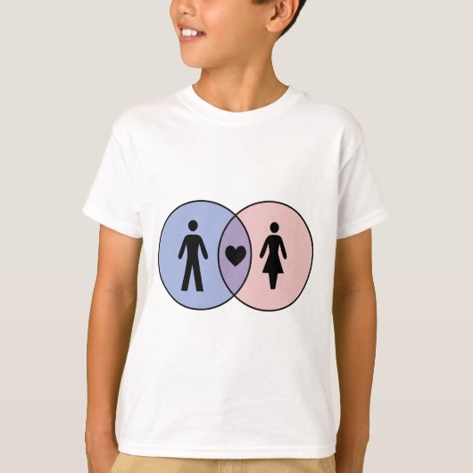 T-shirt Diagramme de Venn Garçon + Fille (Devant)