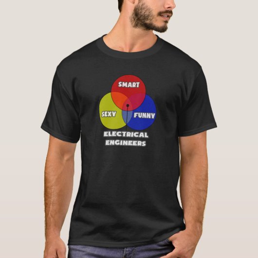 T-shirt Diagramme de Venn .. Ingénieurs électriques (Devant)