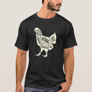 T-shirt Diagramme du boucher de poulet Ferme de poulet