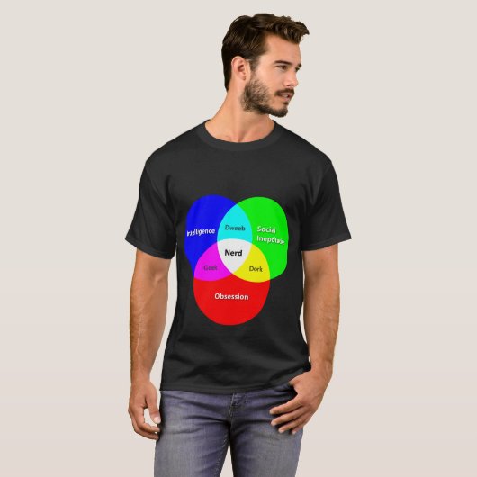 T-shirt Diagramme nerd de Venn T (Devant entier)