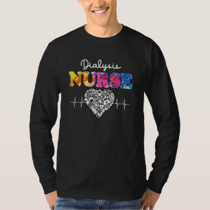 T-shirt Dialyse Infirmière Watercol Love Coeur Stethoscope