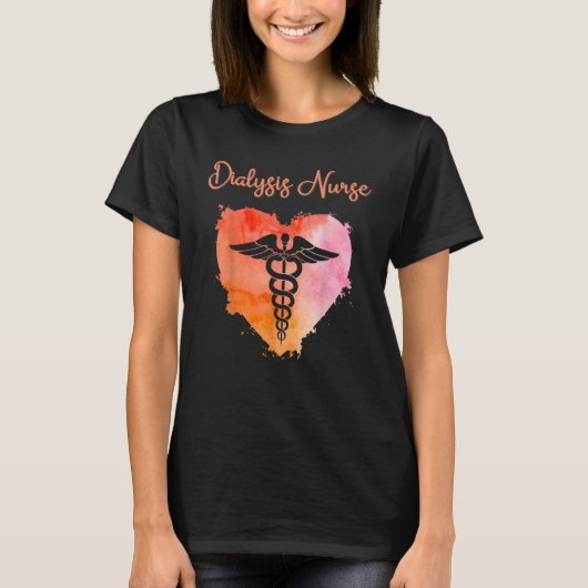T-shirt Dialysis Nurse Nurses Nursing Graduation Caduceu (Devant)