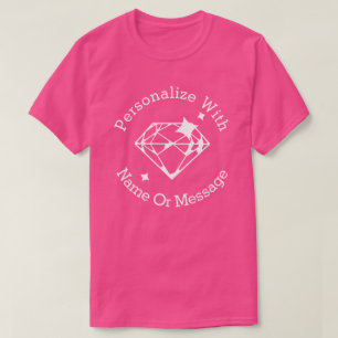 T-shirt Diamant PERSONNALISÉ Graphique rose