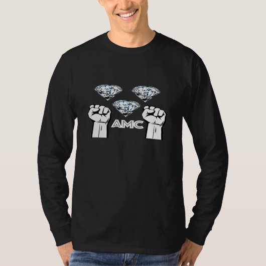 T-shirt Diamond Hands Amc - Rocket Vers La Lune (Devant)