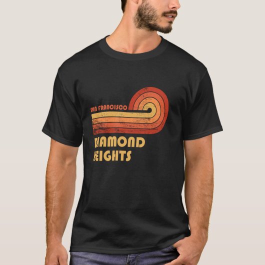 T-shirt Diamond Heights San Francisco Californie Retro Vin (Devant)
