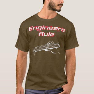T-shirt Diapositive Règle Ingénieurs Règle Vintage Old