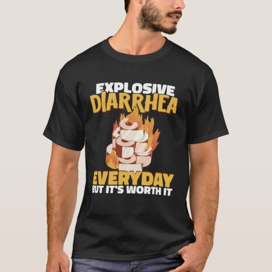T-shirt Diarrhée explosive Sauce Chili Sauce épicé Poivre  (Devant)