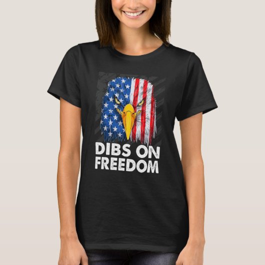 T-shirt Dibs on Freedom 4th of July US Flag Firecrackers (Devant)