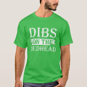 T-shirt Dibs Sur Le Gingembre À Tête Rouge Drôle Boire St