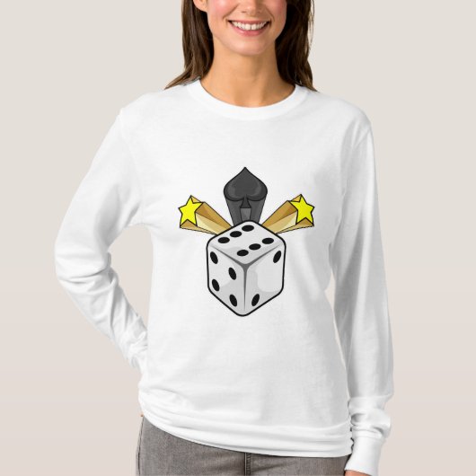 T-shirt Dice au Poker avec pique et étoiles (Devant)
