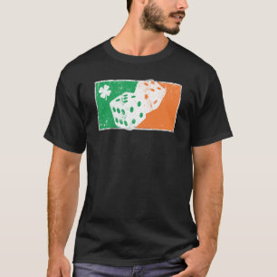 T-shirt Dice Game St Patrick's Day Drapeau irlandais C Dis