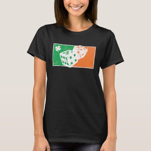 T-shirt Dice Game St Patrick's Day Irish Flag C Distressed (Devant)