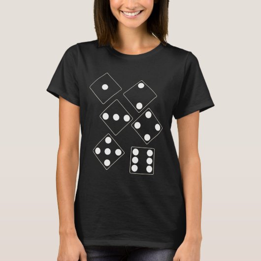T-shirt DICE numéros de pips blanc + votre backgr. & idées (Devant)
