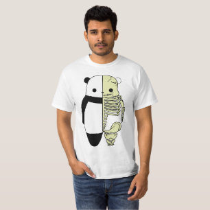 T-shirt Dichotomie du panda : Le vivant et les os