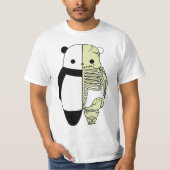 T-shirt Dichotomie Panda : Les vivants et les os (Devant)