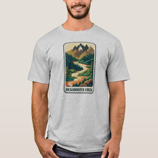T-shirt Dickshooter Creek Idaho couleurs (Devant)