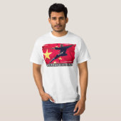 T-shirt d'icône de Kung Fu (drapeau chinois) (Devant entier)