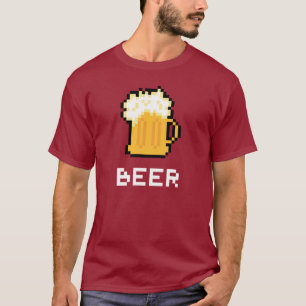 T-shirt d'icône de pixel de bière