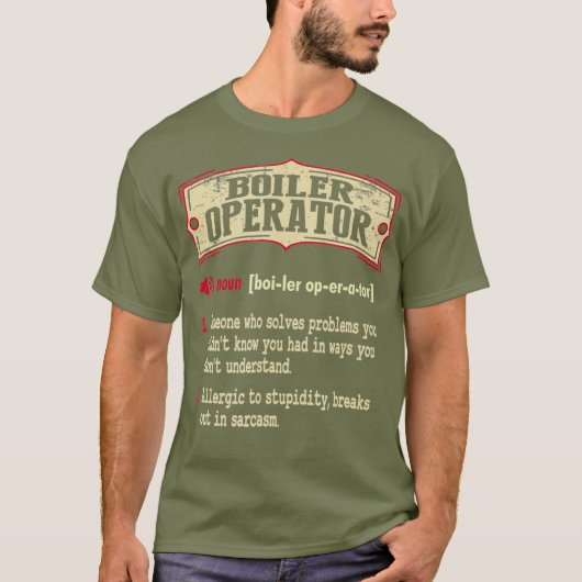 T-shirt Dictionnaire de conducteur de chaudière Terme Sarc (Devant)