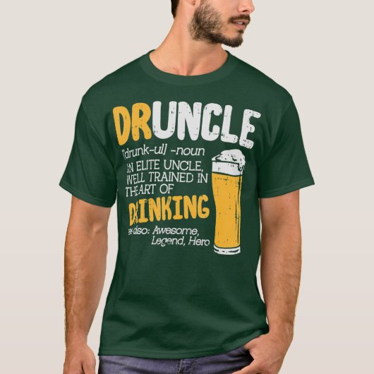 T-shirt Dictionnaire Druncle Drôle Boire Élite Oncle (Devant)