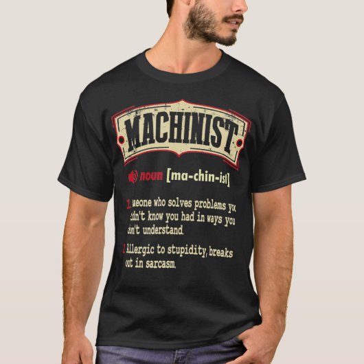 T-shirt Dictionnaire Machiniste Terme Sarcastique (Devant)