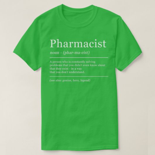 T-shirt Dictionnaire Pharmacy Définition (Design devant)