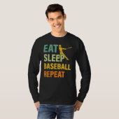 T-shirt Dicton de Baseball Manger Dormir Baseball Répéter (Devant entier)
