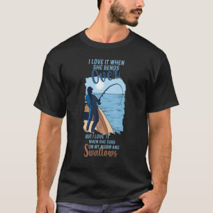 T-shirt Dicton de pêche J'aime quand elle se penche 1