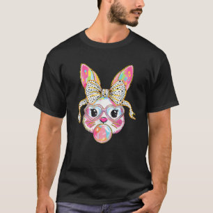 T-shirt Die Mignonne Bunny Face Tie Dye Lunettes Coquette 