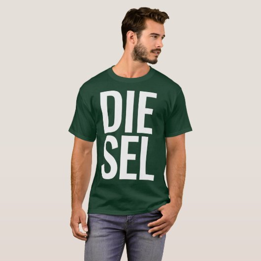 T-shirt Diesel Diesels à gros texte Camions Rouleau Charbo (Devant entier)