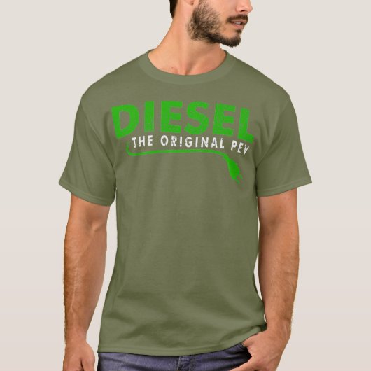 T-shirt Diesel Original PEV Plugin Electric Funny Black (Devant)