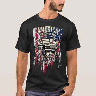 T-shirt Diesel Power America US Drapeau Truck