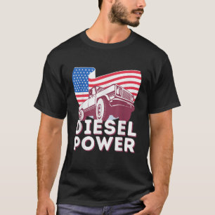 T-shirt Diesel Power American Flag Diesel Mécanique ramass