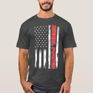 T-shirt Diesel Power American Flag Turbo Truck