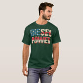 T-shirt Diesel Power Drapeau Camion Turbo Mécanique (Devant entier)