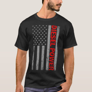 T-shirt Diesel Power Drapeau Usa Camion Turbo Frères Mécan
