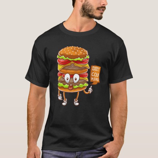 T-shirt Diet Cola Please Burger Fast Food Lover Hamburger (Devant)