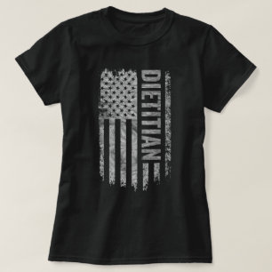 T-shirt Diététiste Drapeau USA design en détresse