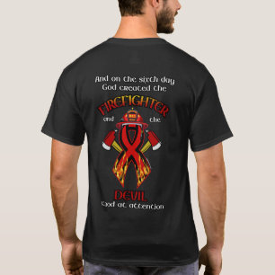 T-shirt Dieu a créé le pompier
