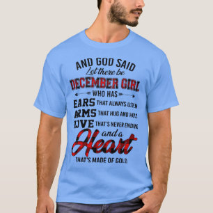 T-shirt Dieu A Dit Qu'Il Y Ait Décembre Fille Qui A Des Or