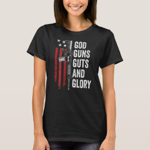 T-shirt Dieu Armes Guts Gloire Patriotique Usa Drapeau Pro
