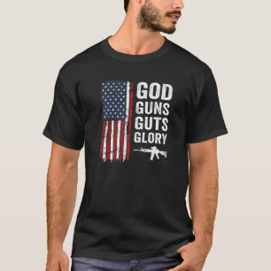 T-shirt Dieu armes Guts Gloire Usa Drapeau Patriotique chr