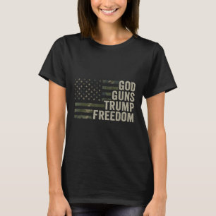 T-shirt Dieu Armes Trump Liberté - Amusant Camouflage Pro