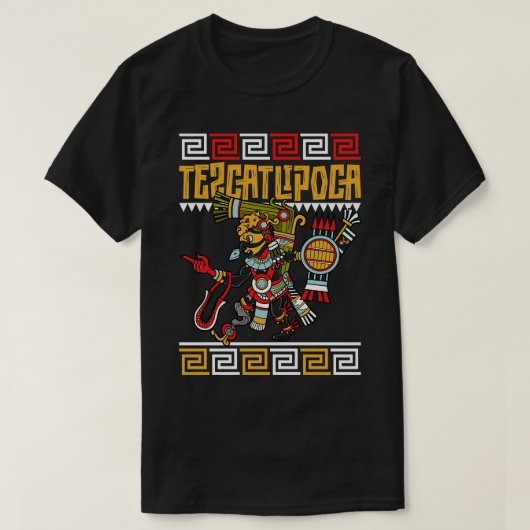 T-shirt Dieu aztèque de la nuit Tezcatlipoca (Design devant)