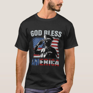 T-shirt Dieu Béni Amérique Lunettes de soleil Usa Drapeau 