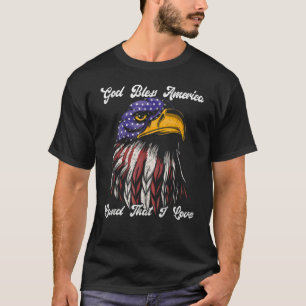 T-shirt Dieu Béni Amérique Terrain que je nous aime Drapea